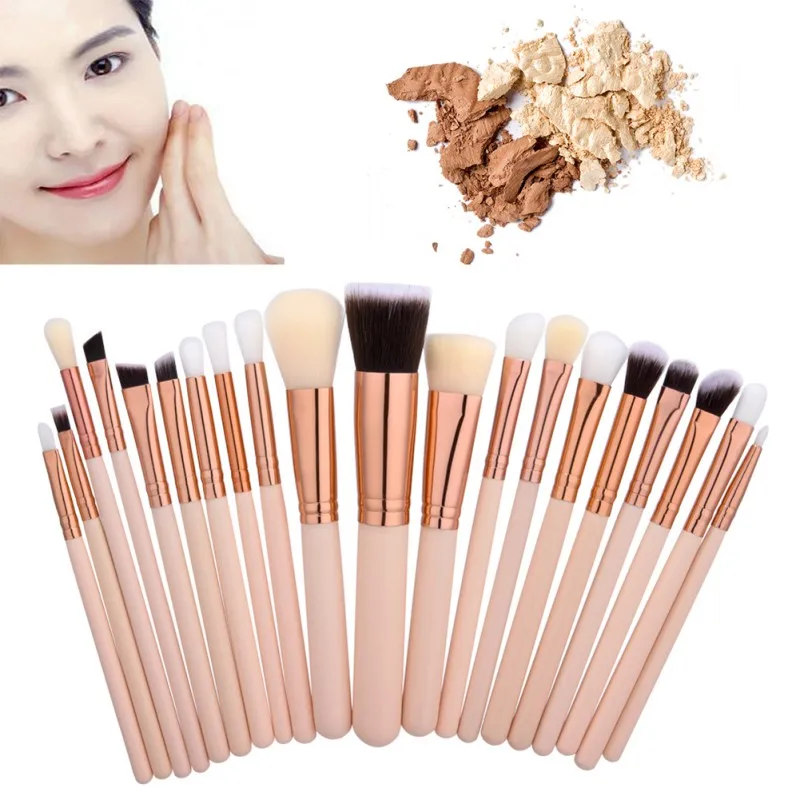 20Pcs Makeup Brushes Sets Natural Wood Professional Cosmetic Brush