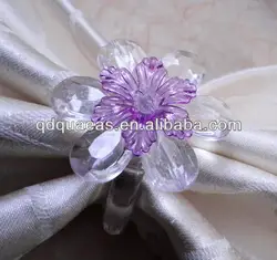 Хрустальный цветок кольцо для салфеток в четких оптовая держатель для салфеток