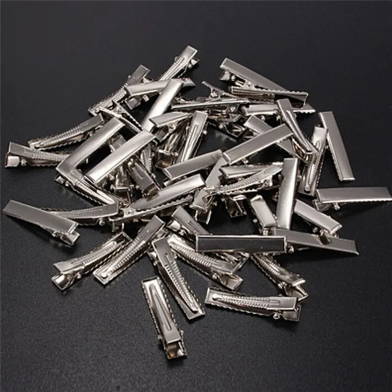 Metal Single Prong Clip Barrette 32mm/35mm/40mm/45mm 50 Pcs Alligator Hair Clips Silver Flat For Bows DIY Accessories Hairpins Metal Single Prong Clip Barrette 32mm/35mm/40mm/45mm 50 Pcs Alligator Hair Clips Silver Flat For Bows DIY Accessories Hairpins