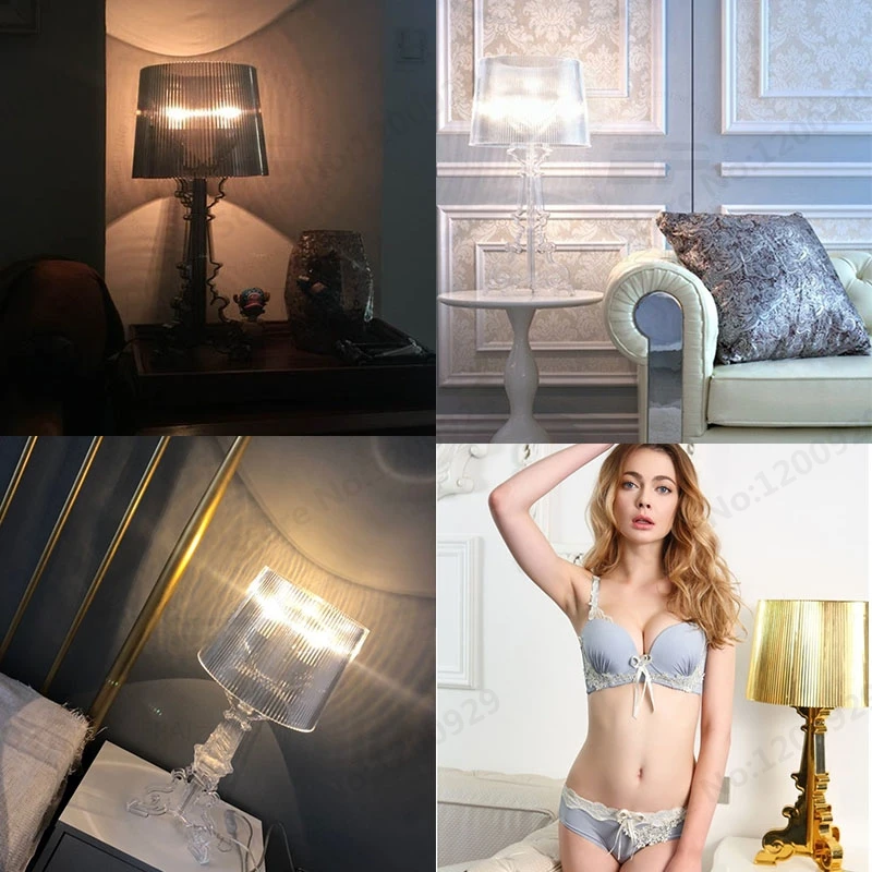  GZMJ Wonderland Modern Transparent ABS Plastic Phantom Shadows Bedroom Bedside Table Lamps LED Read