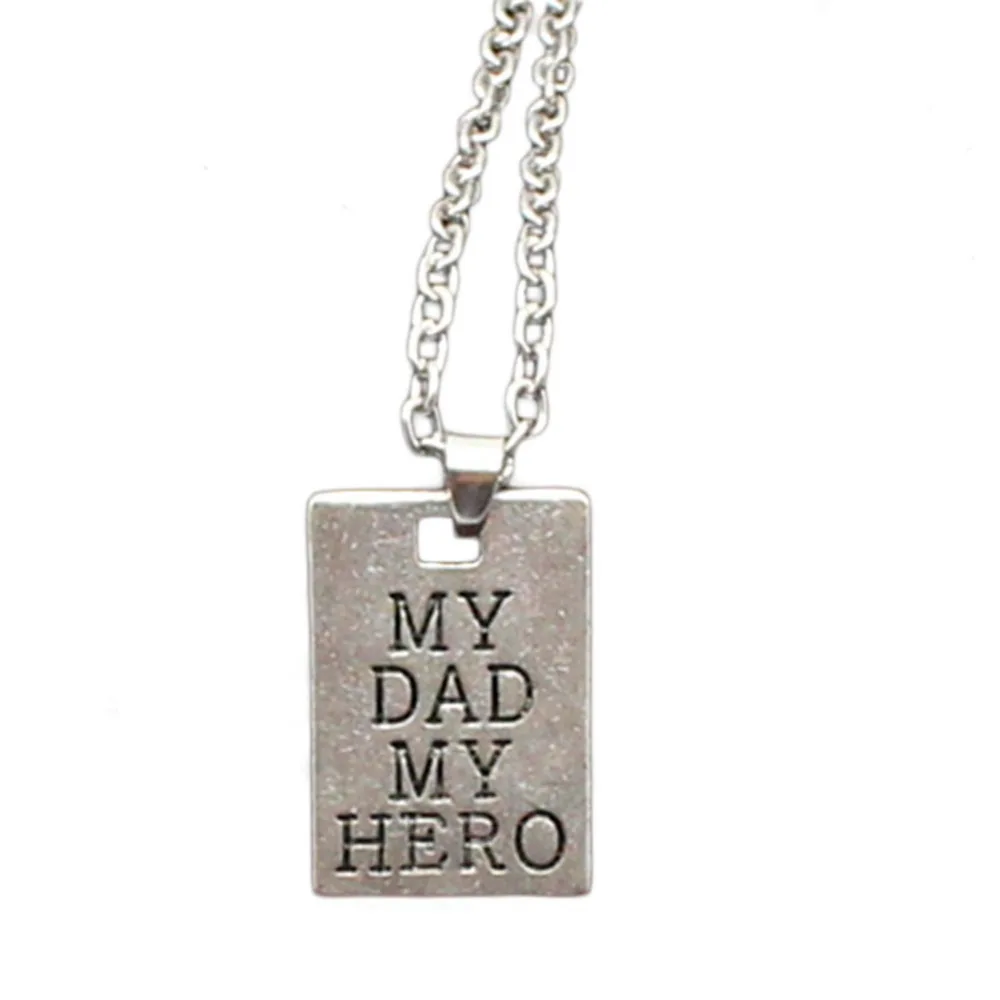 2018-FASHION-Father-s-Day-Gift-My-Dad-My-Hero-Rectangle-Pendant-Necklace-Charm-Men-Fashion