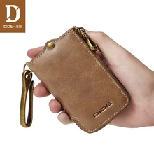 DIDE, кошельки для ключей от автомобиля, мужские, натуральная кожа, коровья кожа, брелок, Модный маленький кошелек, держатель для карт, кошелек, мужской чехол для ключей, ключница