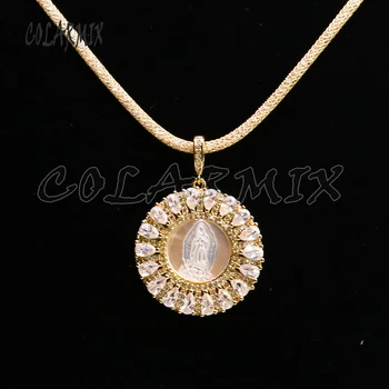 

3 Pcs Zircon charms pendant Necklace Gold color zircon &white shell pedant necklace gift for lady Fashion jewelry gift 5236