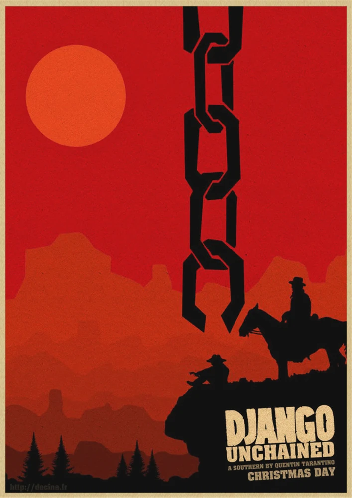 Классический фильм Django Unchained Квентин Тарантино Ретро плакат крафт-бумага кафе домашний декор стен Живопись - Цвет: Оранжевый