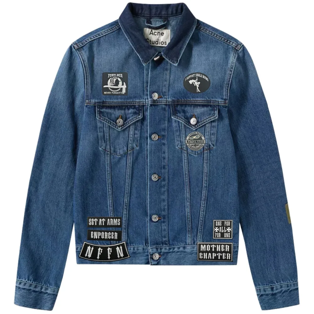 Night Rider Nomads Patch Full Set Embroidery Iron on Backing Jacket Motorcycle Custom DIY (8)