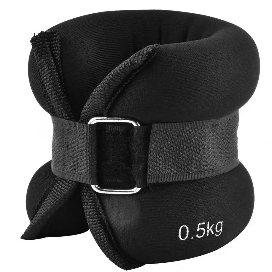 

2 * 0.5kg Running Exercise Ankle Wrist Weights Iron Sand Bag Weights Adjustable Strap Sport Sandbag for Fitness Exercise