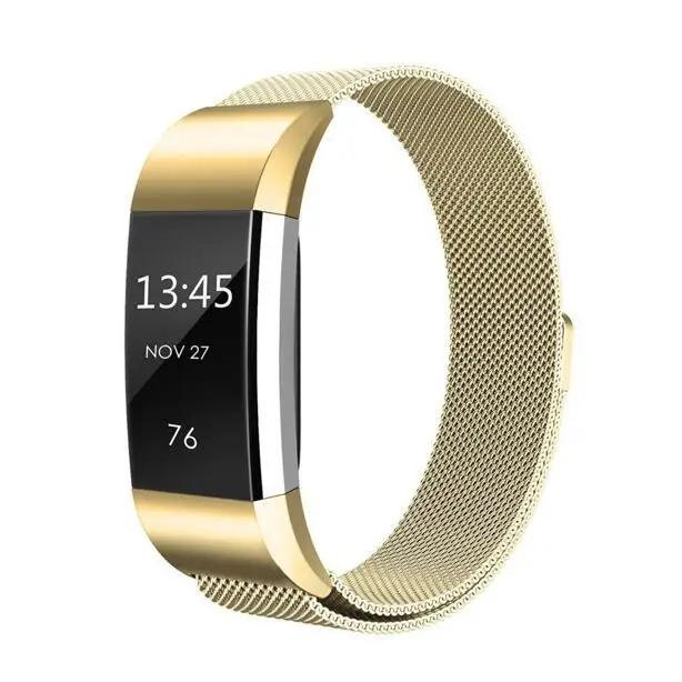 KINGBEIKE Magnetic Milanese Loop Watchband For Fitbit Charge 2 Wrist strap Men Woman Stainless Steel Wrist Bracelet strap