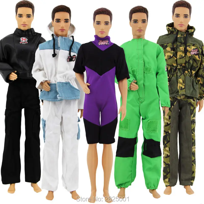 3 Sets Men Outfits Uniform Jumpsuit Long Short Costume Random Doll Clothes For Barbie Ken Dollhouse 1/6 Puppet Accessories Gift 3 Sets Men Outfits Uniform Jumpsuit Long Short Costume Random Doll Clothes For Barbie Ken Dollhouse 1/6 Puppet Accessories Gift