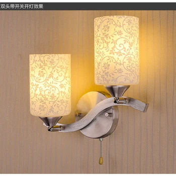 

Nordic e27 led light modern glass bedside lamp engineering lights style glass bedroom home wall lamp led bar kitchen fixtures