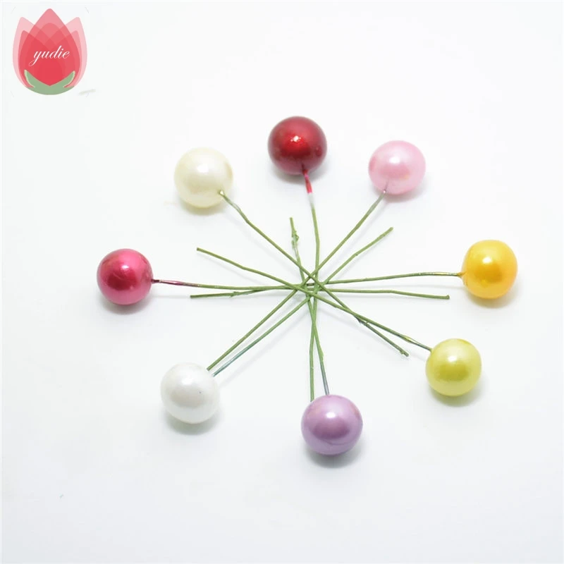 

2017 40pcs Plastic Pearl Artificial Stamen Bacca Flower For Wedding Decoration DIY Scrapbooking Decorative Wreath Pistil Flowers