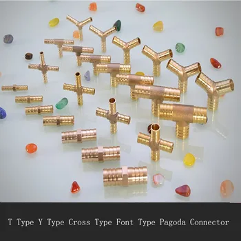 

Hose Pipe Fitting Copper Pagoda Joint Fast Insert T-type Three-way Four-way 6/8/10/12/16 mm Gas Pipe Hose Joint