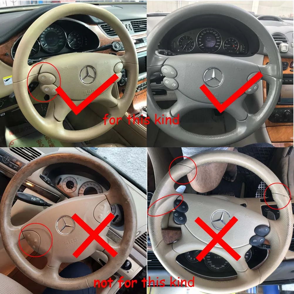 Чехол на руль из черной кожи под дерево для Mercedes 03 09 W209 A209 CLK CLK280 R230 SL SL350 SL55 05 10 w222 C222