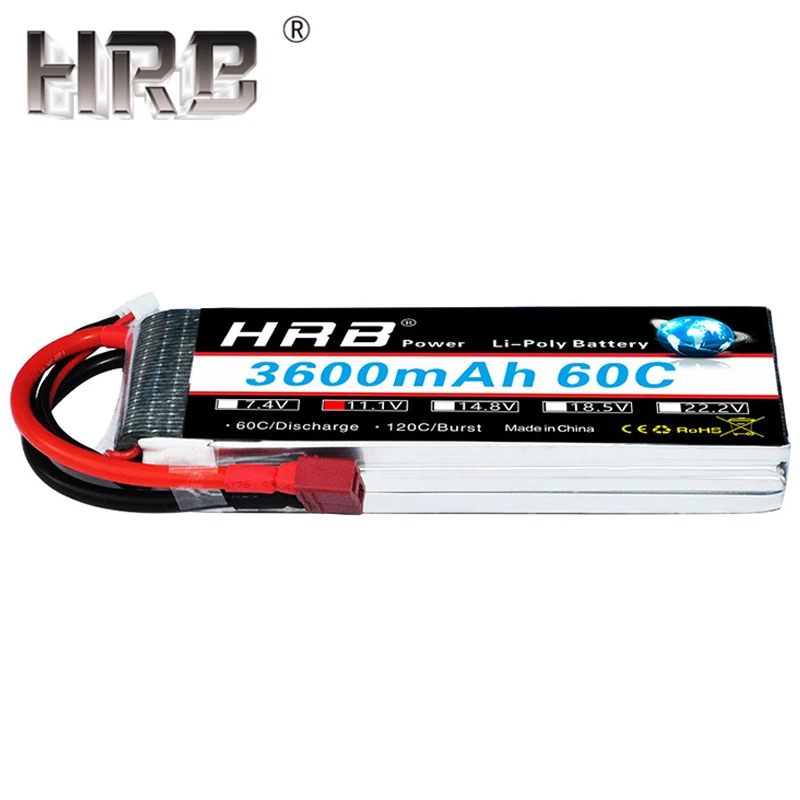 HRB RC Lipo батарея 3S 11,1 V 3600mAh 60C XT60 T вилка части для Traxxas Вертолет Самолет Дрон игрушки EC5 Женский Мужской разъемы