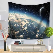Lannidaa звездное небо Звезда гобелен с Луной стене висит Вселенная стены ткань печатные гобелены картина одеяло для пикника Коврик занавес