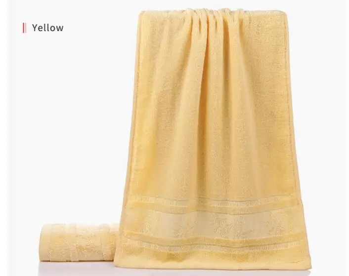 QCZX мягкое удобное быстросохнущее полотенце Bamboo Fibrils однотонное полотенце для путешествий и спорта D40 - Цвет: Yellow