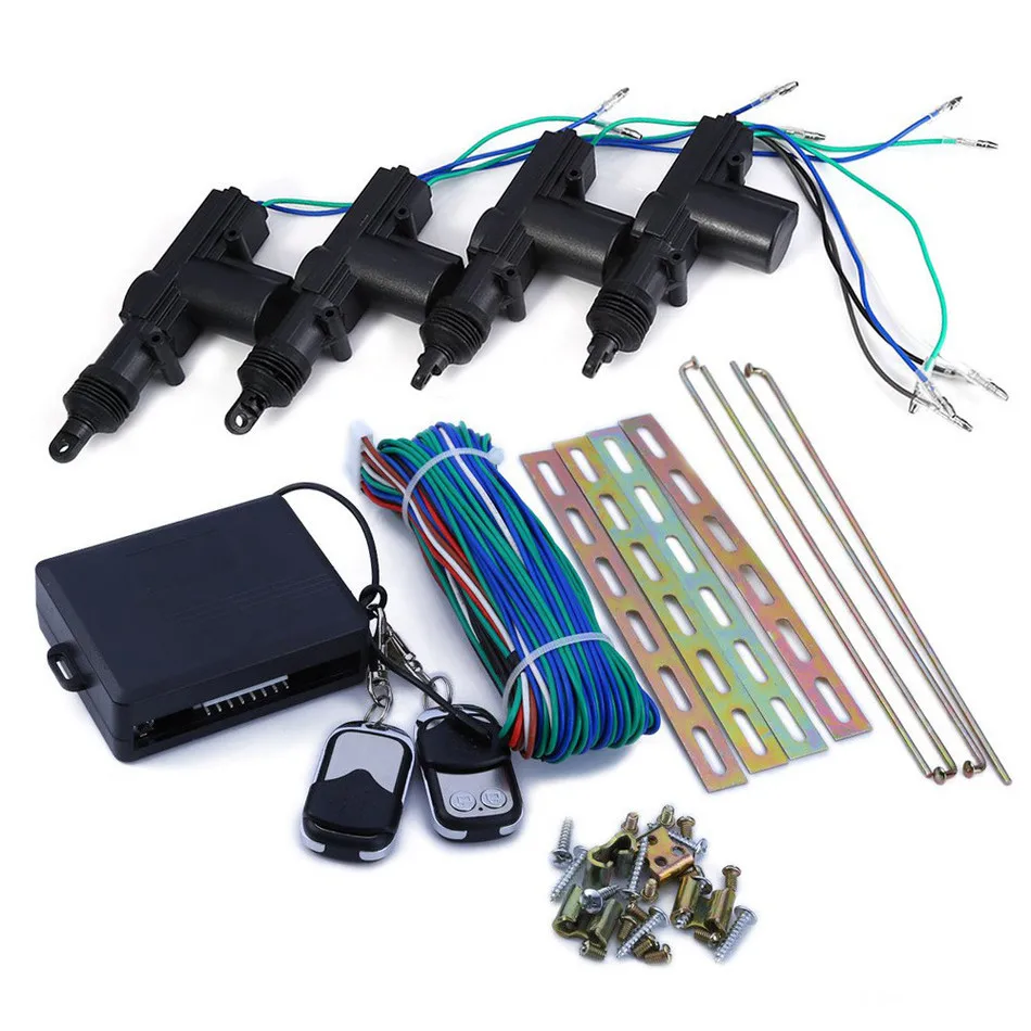

360 Degree Rotation Universal Lock Locking Keyless Car Auto Remote Central Alarm Security Kit 4 Door Bracket Entry System