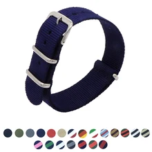  18 20 22mm Brand Army Sport nato fabric Nylon strap accessories Bands Buckle belt For 007 James bond Watch Bracelet Dark blue