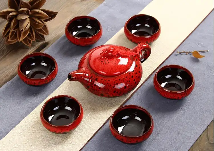 7pcs tea sets Taiwan crack 6 tea cups and 1 tea pot Kung Fu teaset The