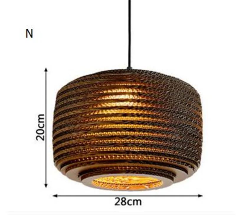 Деревянный бумажный кулон соты светильник s картонная птичья клетка E27 подвесной светильник Лофт светильник подвесной светильник Домашний Светильник ing одежда - Цвет корпуса: Model N
