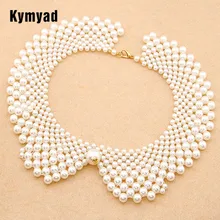 Kymyad, корейское колье, массивное ожерелье, Макси ожерелье из искусственного жемчуга, ожерелье с подвеской, большое ожерелье, ожерелье, Ppopulares
