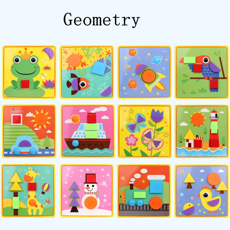 Educational 3D Puzzles Toys For Children Composite Picture Puzzle Game Creative Mosaic Mushroom Nail Kit Toys For Kids Baby (5)