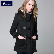 Модная повседневная женская одежда осенне-зимняя тонкая куртка с капюшоном с роговыми пуговицами, однотонное Женское пальто, теплые женские парки