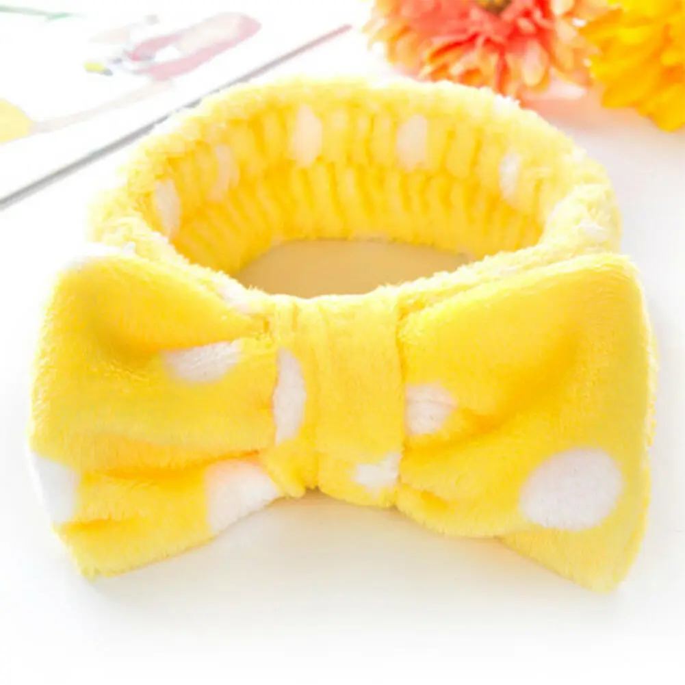 Lovely Big Bow Dot Striped Soft Shower Hair Band Wrap Headband Bath Make Up US cute headbands for women