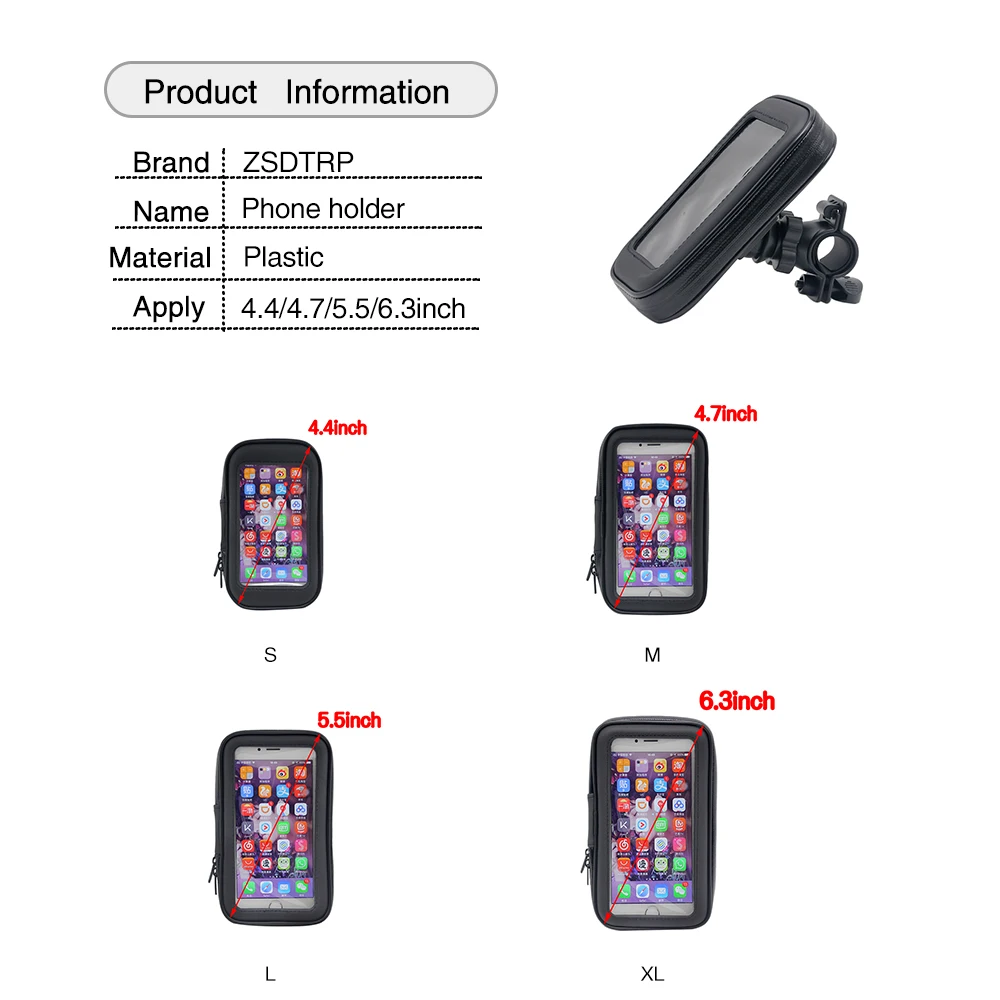 ZS MOTOS دراجة نارية هاتف حامل الهاتف دعم ل موتو حامل حقيبة ل فون X 8 زائد SE S9 GPS الدراجة حامل