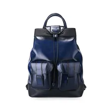 TERSE_5 MOQ luxury genuine leather backpack men fashion burgundy/ blue colors engraving service handmade bag factory price