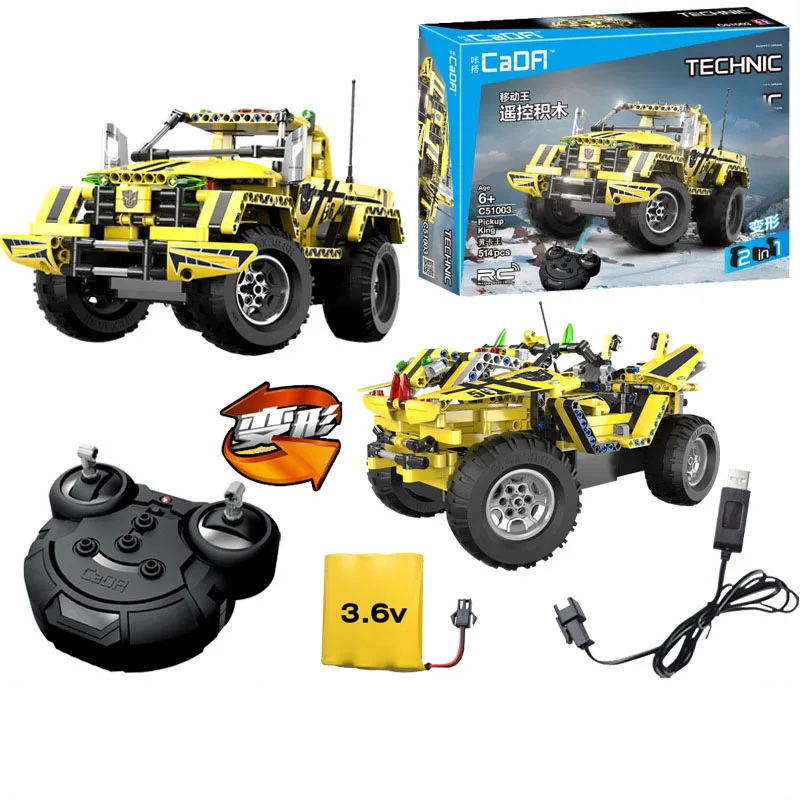 

514pcs 2in1 Technic Remote Control RC Pickup King Car Building Blocks Compatible