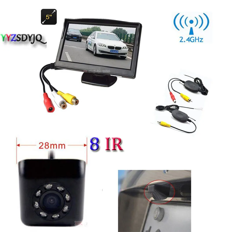 

All-in-one Wireless Vehicle Rear View Camera Monitor Video night vision System, Car Parking 5' TFT Monitor With Reverse Camera
