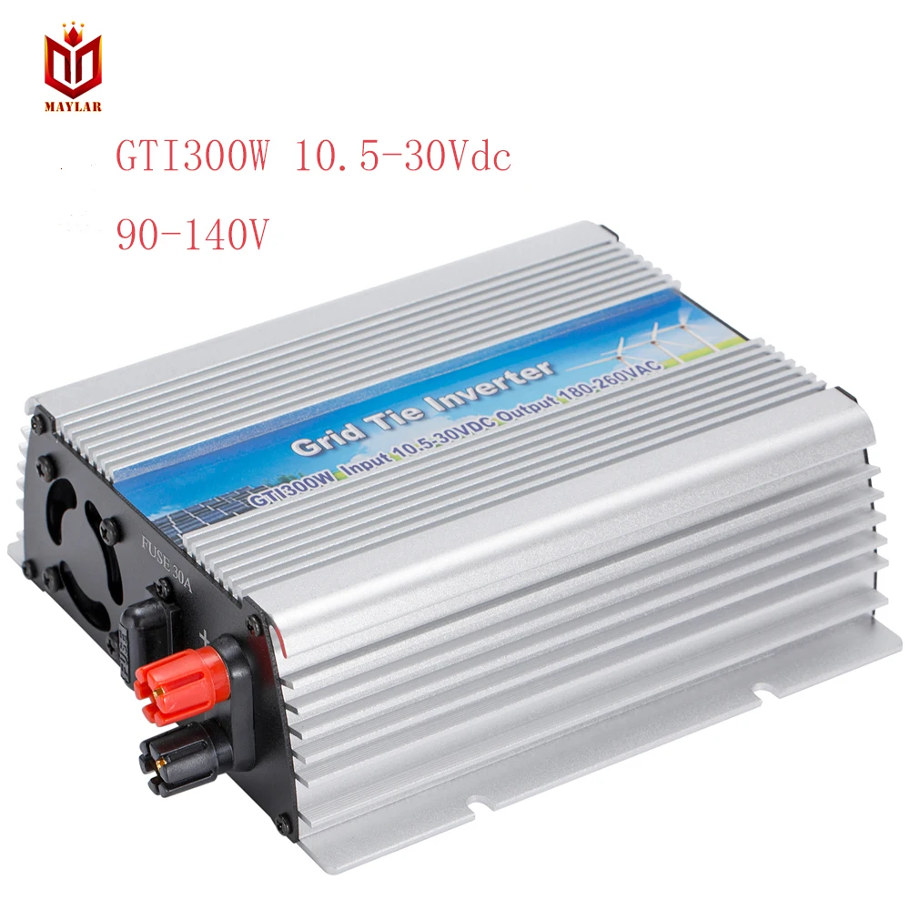 

MAYLAR@ 10.5-30Vdc 300W Solar Grid Tie Pure Sine Wave Power Inverter Output 90-140Vac,50Hz/60Hz, For Home Solar Energy System