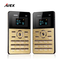 Original AIEK Q1 Quad Band Mini Ultra thin Pocket Card Cool Children Mobile Cell Phone MP3