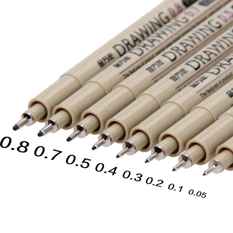 Набор маркеров для рисования Pigma Micron 8 шт. черная пигментная подводка манги крючок