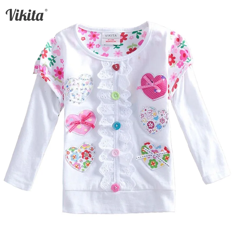 VIKITA T-shirt for Girls Long Sleeve Girls Tops Autumn Winter Kids Tshirt Children Flower Lace Tops T shirt for Children L339 VIKITA T-shirt for Girls Long Sleeve Girls Tops Autumn Winter Kids Tshirt Children Flower Lace Tops T shirt for Children L339