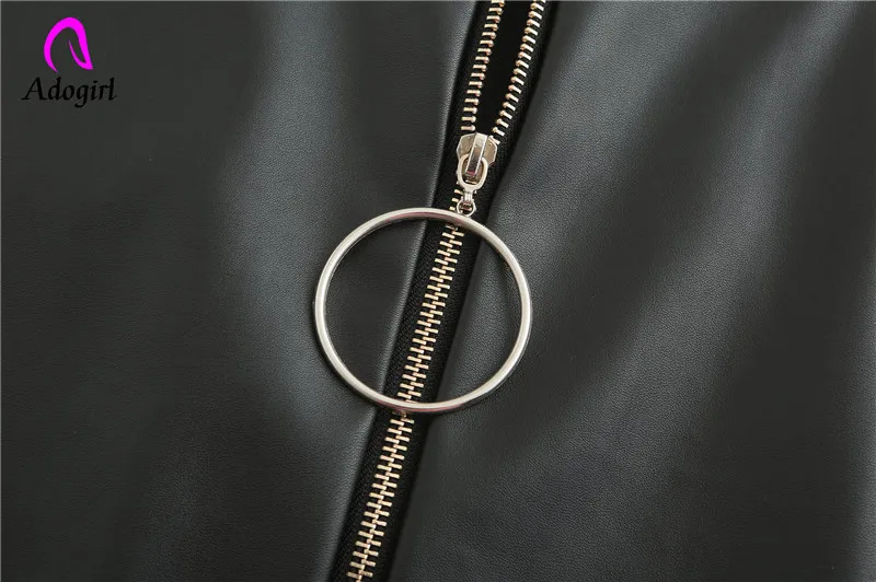 Черный Zip кольцо юбка из искусственной лакированной тонкий подтянутая мини-юбка Для женщин летние средняя талия сплошной улица