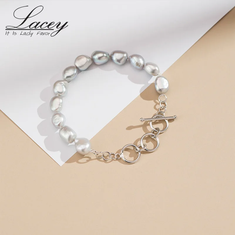 

Real Natural Freshwater Pearl Bracelets For Women,925 Streling Silver Bracelet Adjustable Length Pearl Charms Bracelet