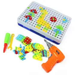 Hobbylan 240 шт./компл. Дети Обучающие головоломки платтер электрическая дрель пазл DIY игрушка для детей