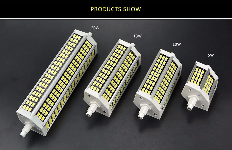 220V SMD 5736 R7S Светодиодный точечный светильник 5 Вт 10 Вт 13 Вт, 20 Вт, 78-189 мм светодиодный горизонтальный разъем для Точечный светильник Заменить галогенная лампа-прожектор