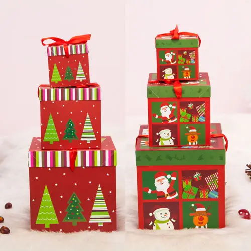 Xmas прекрасные квадратная коробка для конфет вечерние пользу подарок Коробки