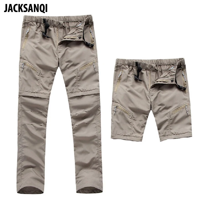 En Ligne JACKSANQI hommes séchage rapide détachable randonnée pantalon plein air Sport été Camping Trekking pêche Shorts respirant Thousers RA068