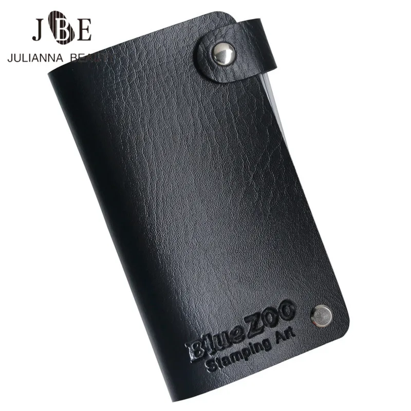 24 Slots PU Nail Art Stamping Plates Case Holder Steel Template Leather Bag Folder Template Storage Tools For 6cm*12cm Stencil 2