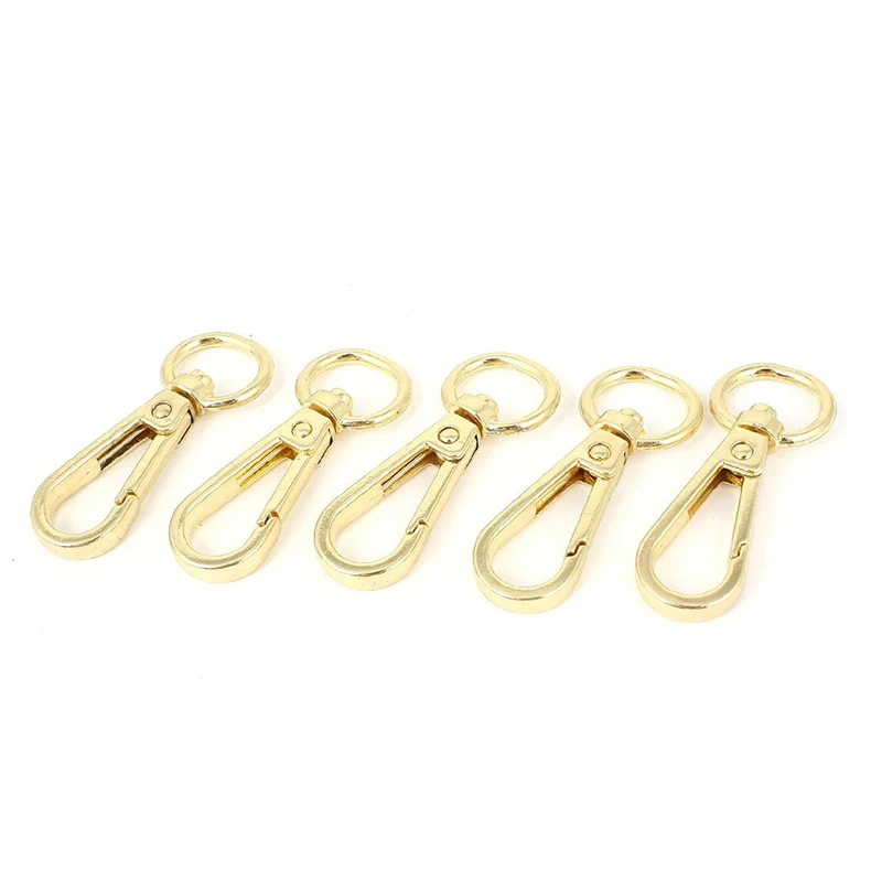 

5 pieces Gold Rotatable Lobster Clasp Carabiner Hook Keyring