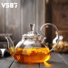 Дутый боросиликатный стеклянный чайник с чайным фильтром, термостойкий цветочный чайный горшок для дома и офиса, чайные инструменты, аксессуары, посуда для напитков