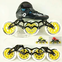 3X125 мм марафонские Гонки/4X110 мм крытые беговые кроссовки для катания на коньках профессиональные встроенные скоростные роликовые коньки из углеродного волокна от 27 до 44