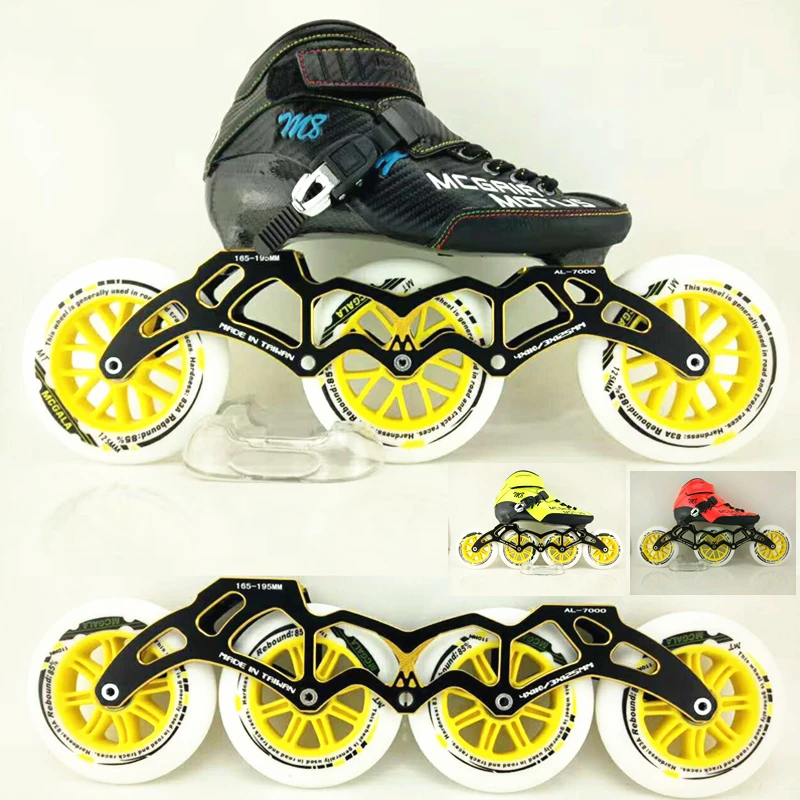 

3X125mm Marathon Racing / 4X110mm Indoor Track Speed Skating Shoes Carbon Fiber Professional Inline Speed Roller Skates 27 to 44