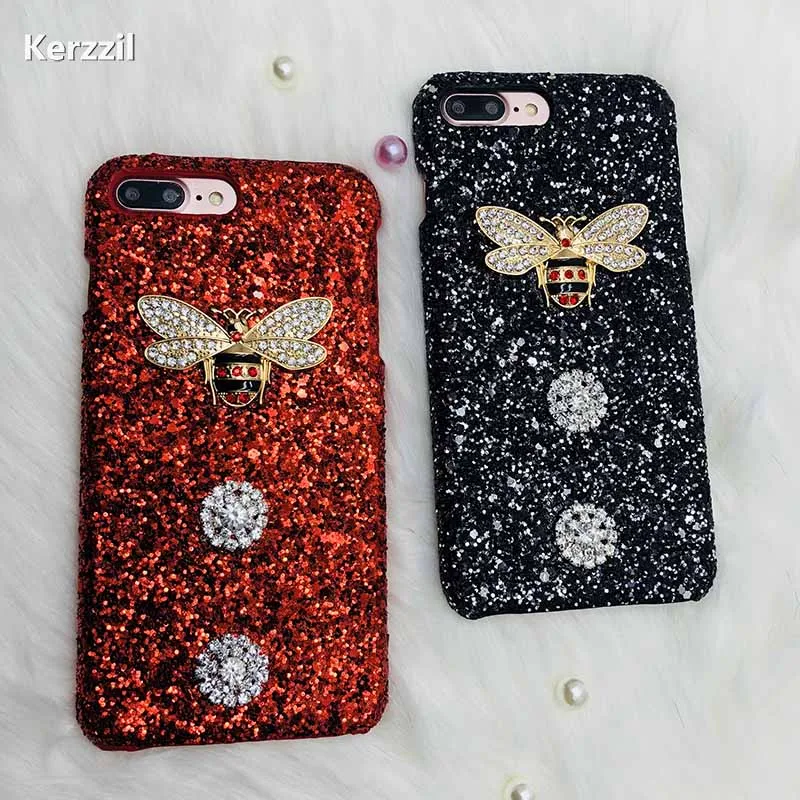 Роскошные блестящие чехлы для телефонов Kerzzil с Пчелкой iPhone 8 чехол 6 6S 7 plus