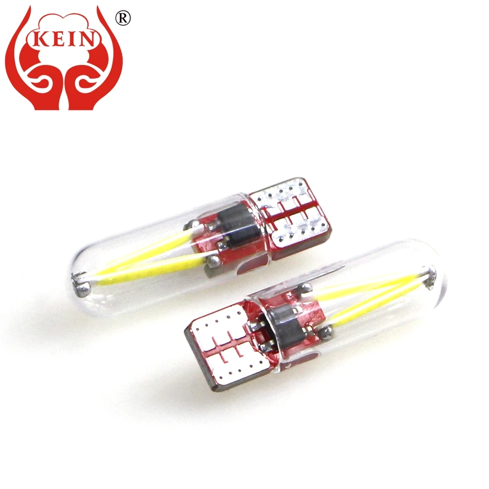 KEIN 10 шт. W5W Светодиодная лампа t10 led 194 168 бесполярности Стекло Авто T10 клиновидные