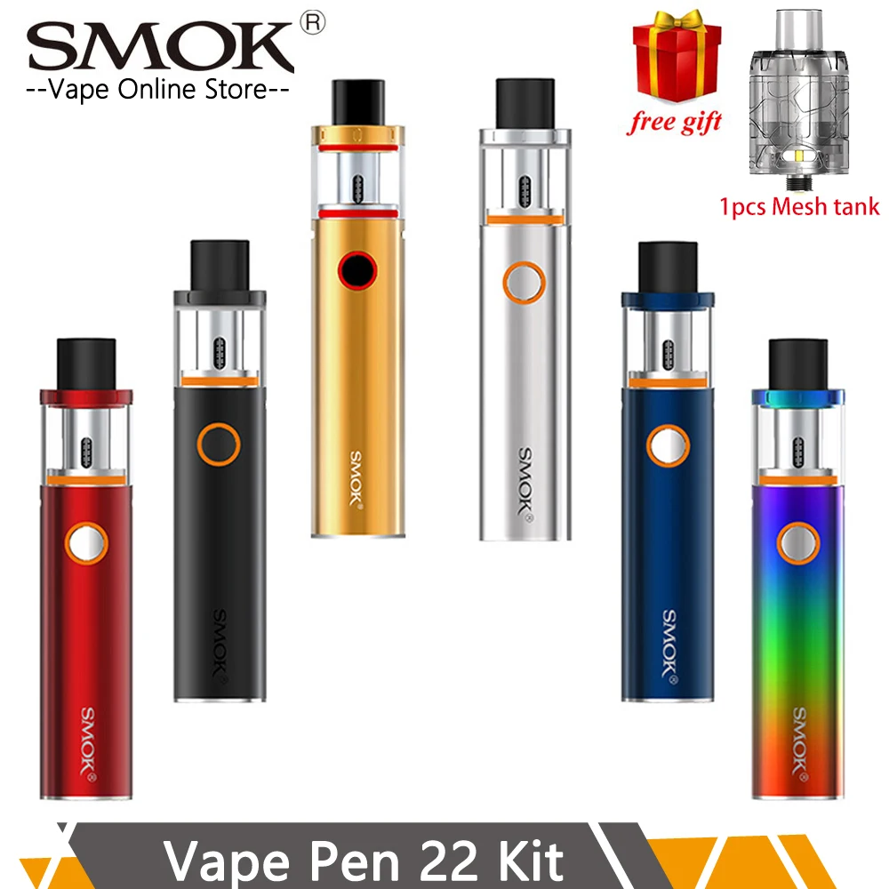 SMOK Vape Pen 22 Kit Vape Pen 22 Tank 0.3ohm Dual Core with Built-in 1650mah Battery with LED Indicator electronic cigarette SMOK Vape Pen 22 Kit Vape Pen 22 Tank 0.3ohm Dual Core with Built-in 1650mah Battery with LED Indicator electronic cigarette