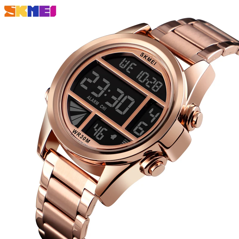 Fashion Men Watches Sport Luxury Gold Digital Wristwatch Waterproof Chronograph Bracelet Luminous Display Electronic Watch Male